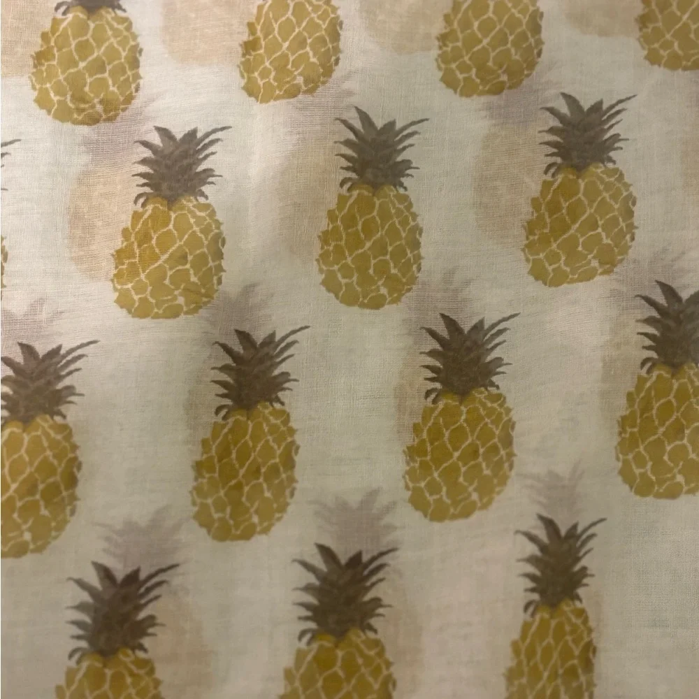 LOFT Pineapple Patterned scarf- Cream and Brown